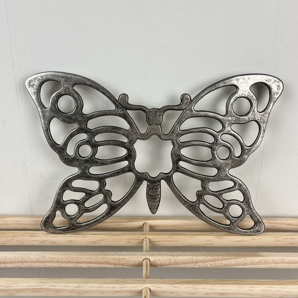 Vintage Leonard‎ Silverplate Metal Butterfly Trivet Wall Hanging Decor - Picture 1 of 7